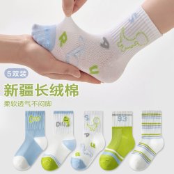 BANILACOO 儿童袜子春夏薄款短袜抗起球棉纱袜子5双装
