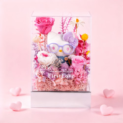 FirstLove 粉色永生花园礼盒+KT正版玩偶