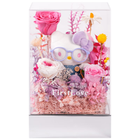 FirstLove 永生花KT玩偶猫礼盒玫瑰花