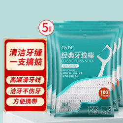 OVDL 牙线棒100支*5包 超细圆线清洁齿缝牙签线高拉力剔牙线超值家庭装