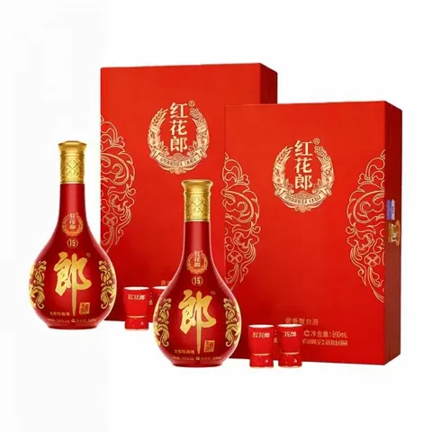 淘金币570.26元：郎酒 红花郎(15) 53度 酱香型白酒 500mL*2瓶