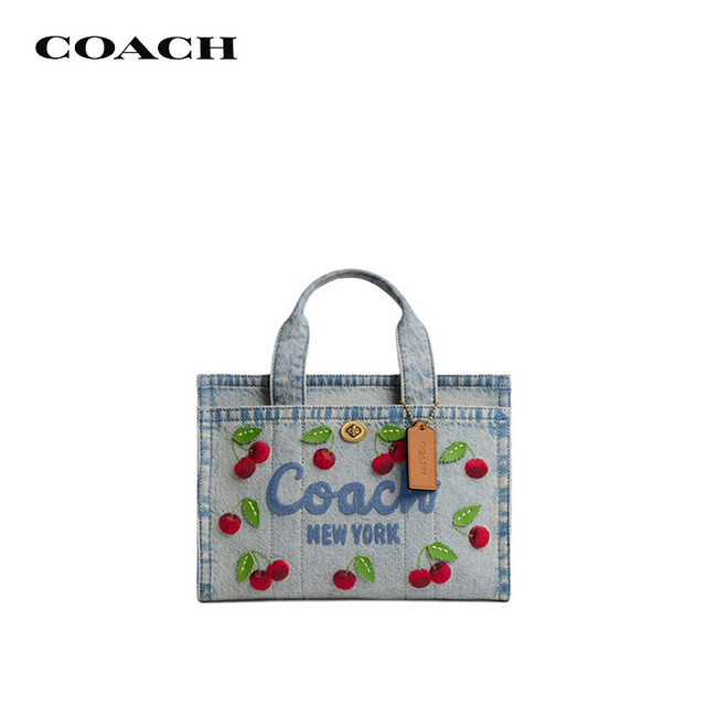 COACH 【七夕礼物】CARGO中号手提单肩斜挎女包 混色丹宁CDZ31