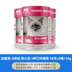 Paddy Time 猫零食猫条混合味1500g 0胶0淀宠物成幼猫咪湿粮流质食品补水增肥 猫条-四口味混装1500g