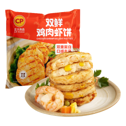 正大食品 双鲜鸡肉虾饼 960g 低卡低脂高蛋白 鸡胸肉平替