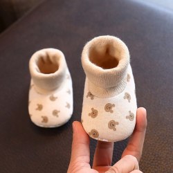 MDNG 新生儿春秋冬季宝宝鞋袜软底0- -6月保暖室内加绒1岁男女宝婴儿鞋