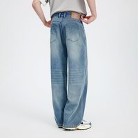 NVG·YOUNG Navigare意大利小帆船蓝色水洗牛仔裤男直筒长裤