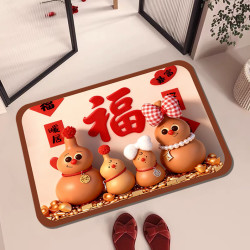福字囍字门垫乔迁暖居新房地垫暴富葫芦圆形地毯家用福字玄关防滑