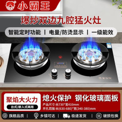 小霸王 双灶燃气灶大火力家用台嵌入式天然气液化气烟灶套装