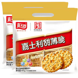 嘉士利 圆形黑白芝麻甜薄脆早餐代餐零食饼干400g*2袋
