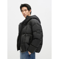 GXG 冬季热销GXG男装 微廓简约面包服连帽鸭绒保暖短款羽绒服外套男