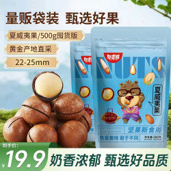 憨豆熊 夏威夷果500g大颗粒新货奶香坚果零食干果炒货送开口器