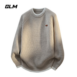 GLM 送运费险）秋冬季圆领休闲潮流保暖宽松加厚春秋套头毛衣男外套潮