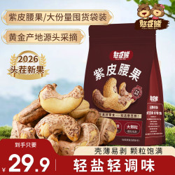 憨豆熊 _新货带皮腰果带衣紫皮腰果仁大颗粒坚果休闲零食专属-WT2