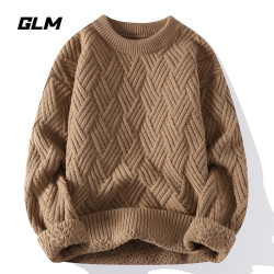 GLM 秋冬新款慵懒风学生加厚保暖打底针织衫宽松套头毛衣 男外套
