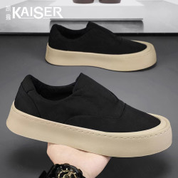 凯撒 KAISER/凯撒·男鞋百搭一脚蹬小白鞋子透气低帮休闲板鞋男士帆布鞋