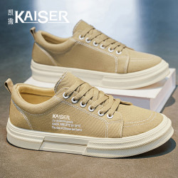 凯撒 KAISER/凯撒·男鞋夏季透气潮流百搭休闲帆布鞋子男款厚底运动板鞋