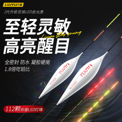 六鱼 LED夜光漂咬钩变色日夜两用浮漂鱼漂灵敏醒目一体硬尾电子漂