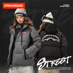 SPRAYGROUND 鲨鱼嘴羽绒服短款外套假两件情侣宽松冬季宽松HD2026