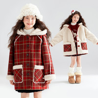 MUCMUKN 新年冬款保暖毛绒外套女童仿羊羔毛呢M44XW3185