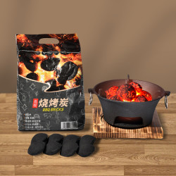 原始人 家用耐烧炭速燃果木炭户外碳块燃料无烟钢碳竹炭