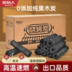 原始人 家用无烟烧烤炭烤炉冬天速燃竹炭专用室内炭块