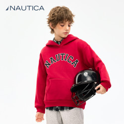 NAUTICA 童装 摇粒绒加绒连帽卫衣秋冬季儿童美式复古经典