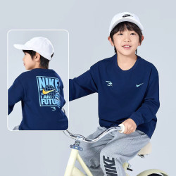 NIKE 3brand耐克童装长袖男女童T恤202春秋新款大童全棉上衣1738