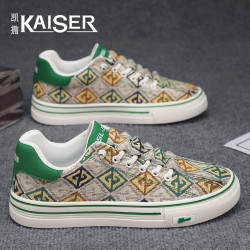 凯撒 KAISER/凯撒·男鞋夏季透气潮流休闲帆布鞋子男款时尚百搭运动板鞋