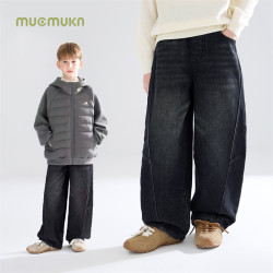 MUCMUKN 加绒弯刀牛仔裤软软亲肤厚实裤子男童冬新M54ZK5701