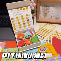 情绪盒子可爱表情包diy悄悄话纸条贴纸情绪盒汽车摆件