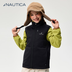 NAUTICA 童装背心时尚保暖马甲2026春秋季儿童抓绒内搭外穿