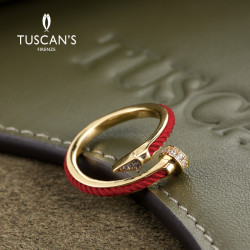 TUSCAN'S CREATIONS TUSCAN'S 铜合金锆石戒指 新中式复古镶嵌蛇形开口戒