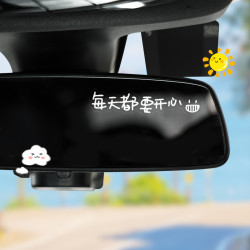 洛依美 汽车贴纸迷你创意文字车贴电动车玻璃贴安全驾驶倒车后视镜装饰贴
