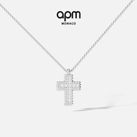 APM Monaco 密镶十字架可调节项链吊坠项链珠宝饰品