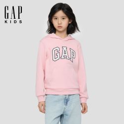 Gap 女童2026春季新款贴布绣logo宽松连帽卫衣儿童休闲上衣860955