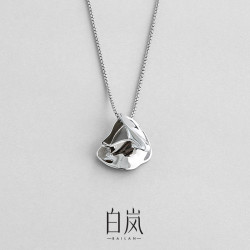 白岚 坠链均925银 白岚立体缎带项链女气质锁骨链新款小众潮XL3264