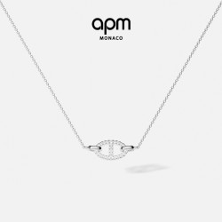 APM Monaco Maille Marine 白色链环项链锁骨链饰品