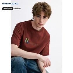NVG·YOUNG 【纯棉】NAVIGARE意大利小帆船男士夏季短袖T恤