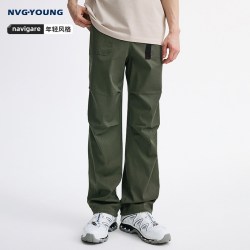 NVG·YOUNG NAVIGARE意大利小帆船绿色百搭伞兵裤长裤子