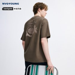 NVG·YOUNG NAVIGARE意大利小帆船圆领男士短袖T恤凉感