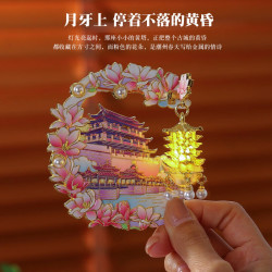赋闲 潮州系列新款文创宫灯金属冰箱贴城市景点转盘纪念品磁吸冰箱装饰 潮州-宫灯【卡纸装】