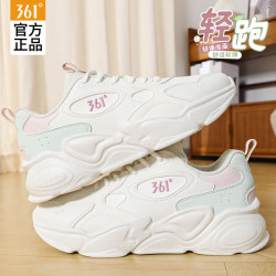 361° 361女鞋官方旗舰店正品运动鞋2026夏季新款皮面跑步鞋子休闲跑鞋