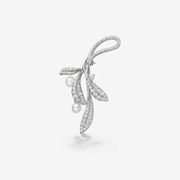 移动端：HEFANG Jewelry [七夕礼物]HEFANG何方珠宝月桂叶珍珠胸针配饰轻奢优雅时尚饰品女