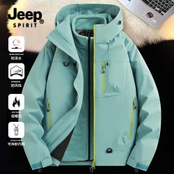 JEEP SPIRIT 26新款三合一户外冲锋衣三防登山外套 芥岚灰
