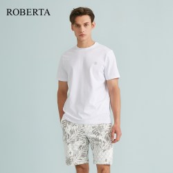 Roberta di Camerino [多色可选]ROBERTA诺贝达男装男士高奢短袖圆领棉质休闲T恤男