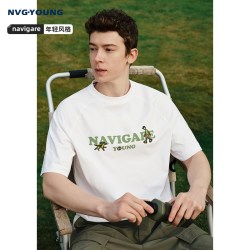 NVG·YOUNG 【冰丝】NAVIGARE意大利小帆船夏季男士短袖T恤