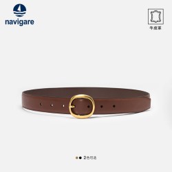 navigare [王诗晴同款]navigare意大利小帆船女士圆形针扣腰带