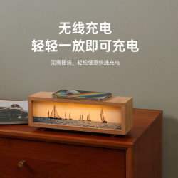 木易 木质拍拍灯无线充电生日礼物氛围装饰灯摆件居家文创摆件七夕礼物 一帆顺风—长条拍拍灯
