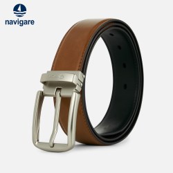 navigare 意大利小帆船男士真皮针扣皮带腰带