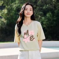 茵曼 基础款简约百搭纯棉T恤女2026年夏季舒适透气宽松显瘦短袖女